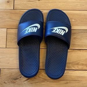 NWOT Nike slides-navy blue